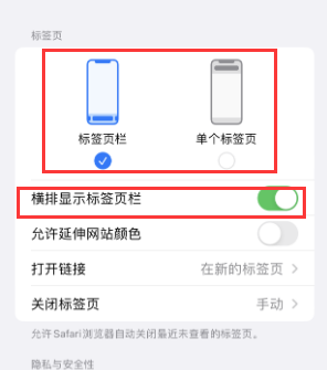 集贤iPhone授权维修分享Safari浏览器如何切换标签栏位置 